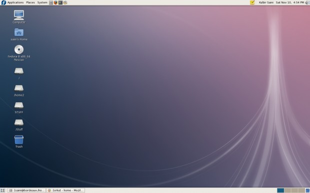 GNOME Fedora 8 Desktop
