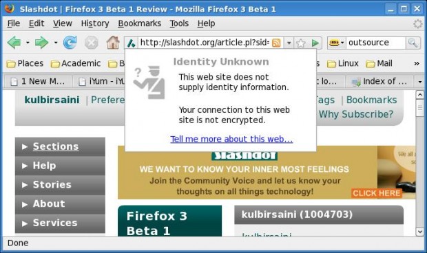 Website Identity in Firefox