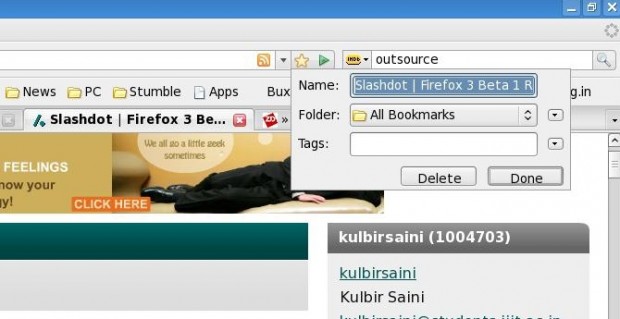 Bookmark Editing in Firefox