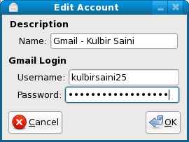GNOME Gmail Notifier Add GMail Account